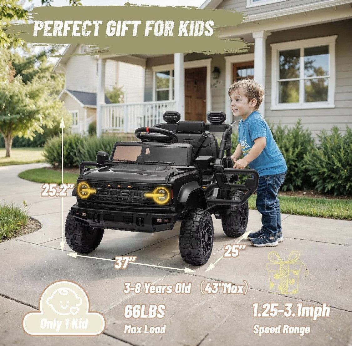 12V Electric Ride-On Ford Raptor Car for Kids with Remote Control Trend Times 2