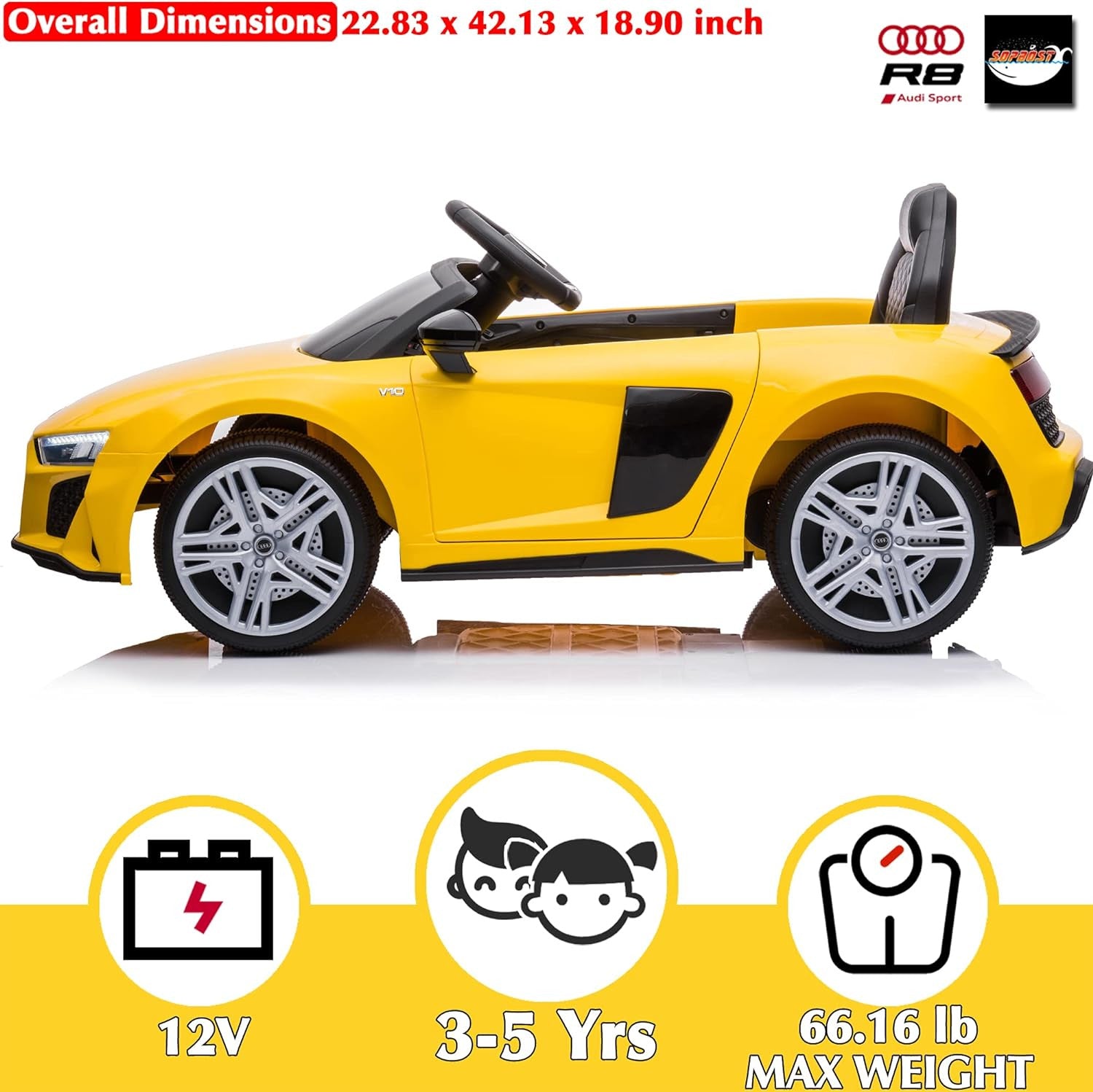 12V Remote Control Ride-On Car Toy for Toddlers and Kids Licensed Audi Trend Times 2