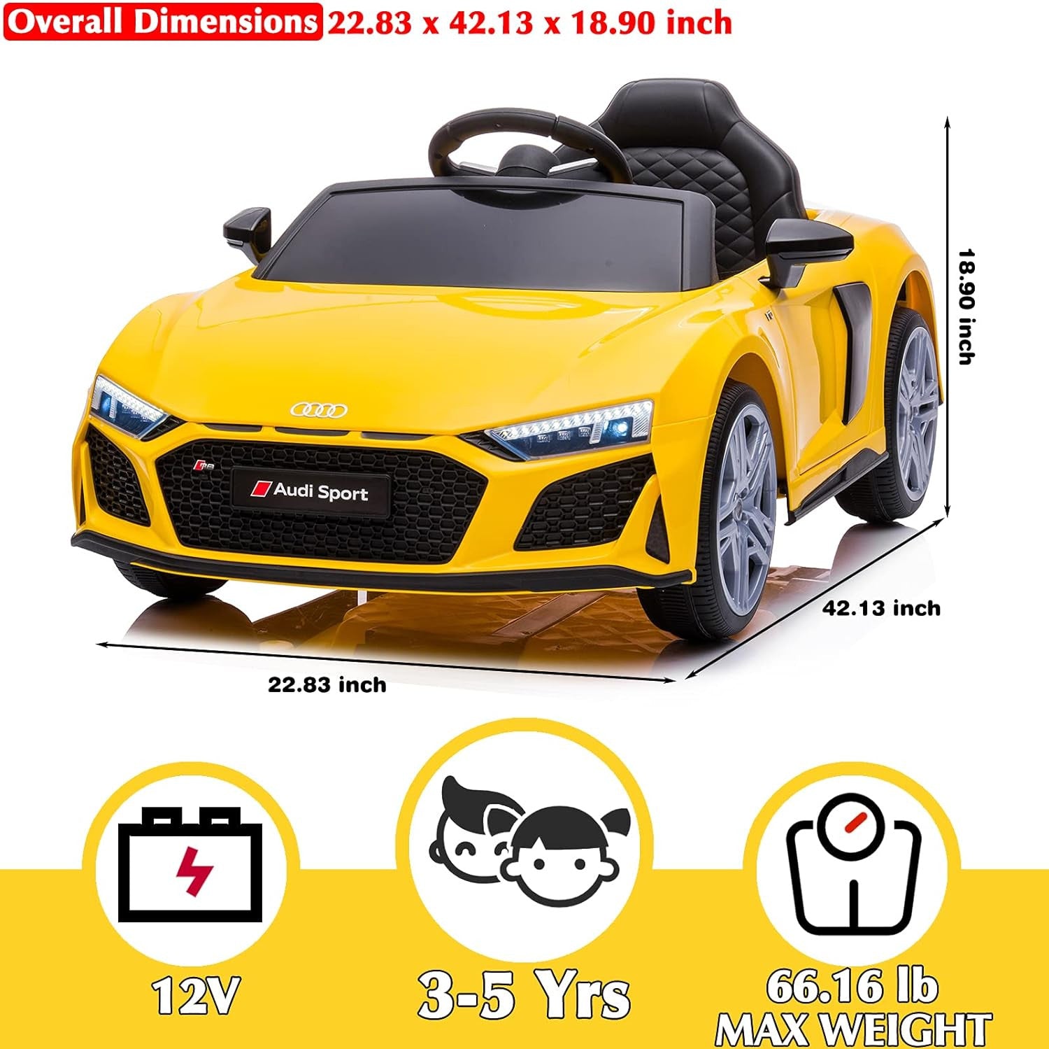 12V Remote Control Ride-On Car Toy for Toddlers and Kids Licensed Audi Trend Times 6
