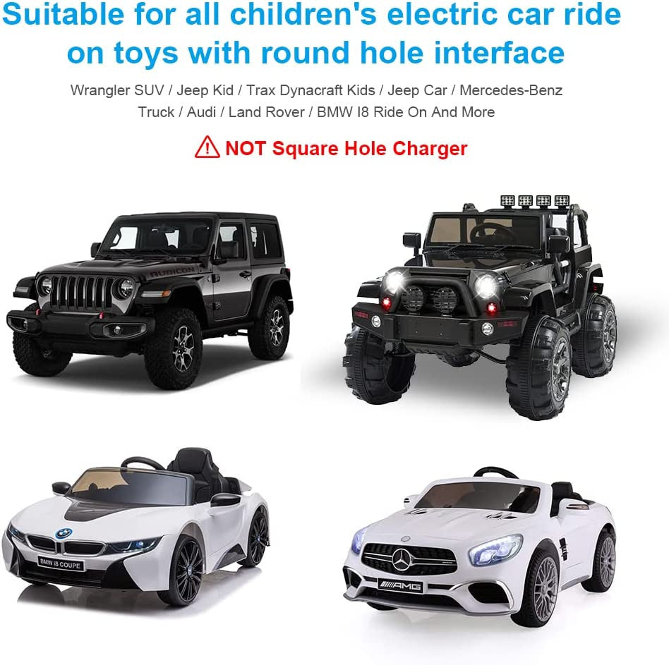 12V Ride-On Toy Battery Charger and Power Supply for Kids Jeep, Truck, and Tractor Trend Times 3