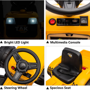 12V Electric Ride-On Tractor with Front Loader and Excavator for Kids Ages 3-6 Trend Times 8