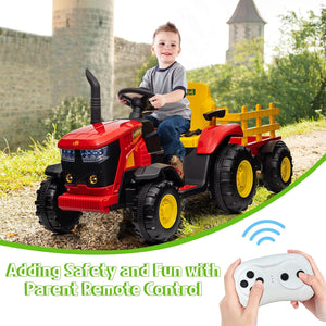12V Electric Ride-On Tractor for Kids with Trailer, 6 Wheels, and Bluetooth Trend Times 2