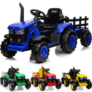 12V Electric Ride-On Tractor for Kids with Trailer, 6 Wheels, and Bluetooth Trend Times 7