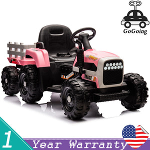 12V Ride-On Tractor with Remote Control and Bluetooth, 3-Speed Kids Toy for Ages 3-6 Trend Times 0