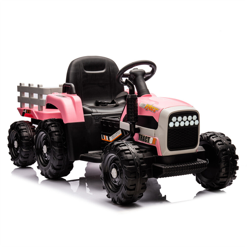 12V Ride-On Tractor with Remote Control and Bluetooth, 3-Speed Kids Toy for Ages 3-6 Trend Times 2