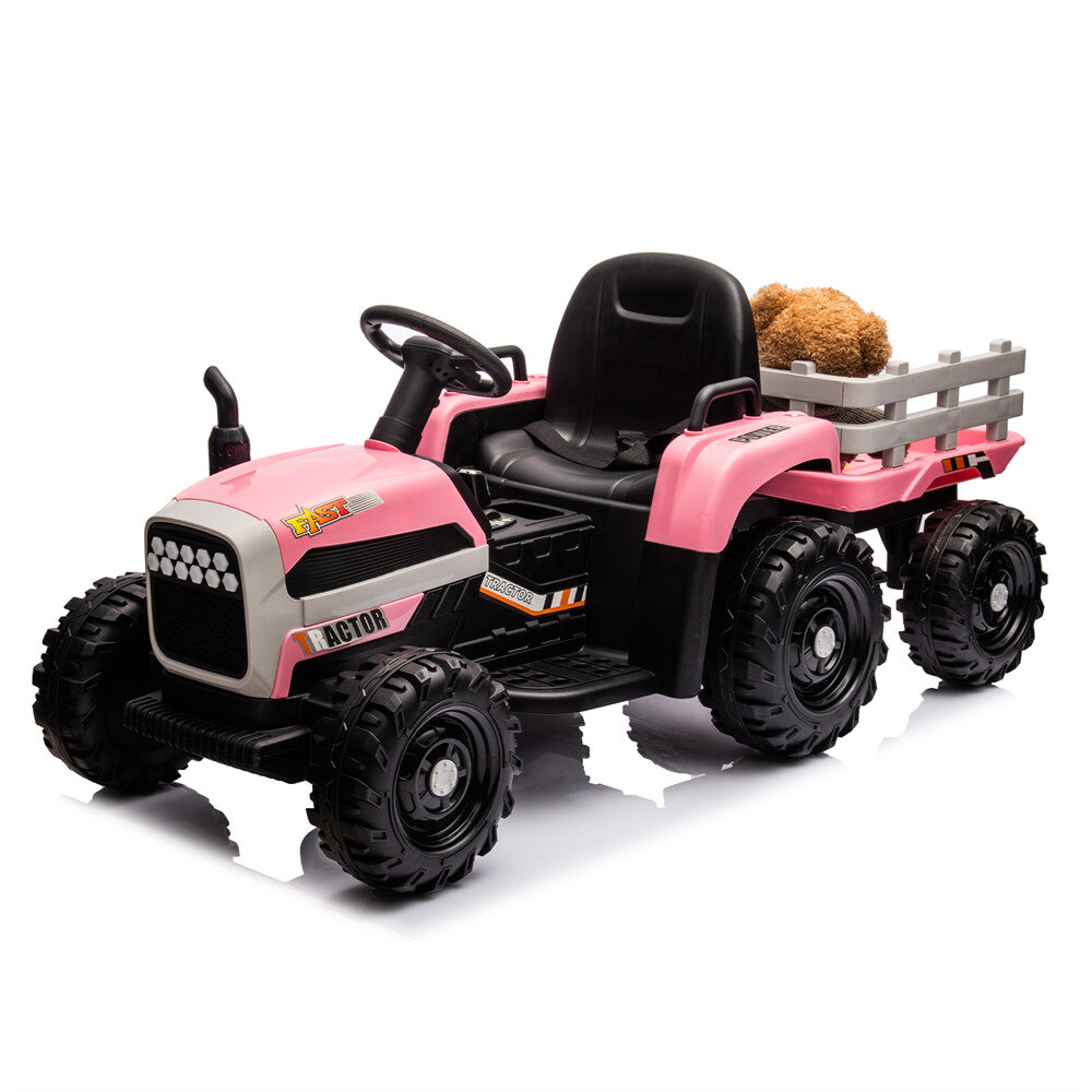 12V Ride-On Tractor with Remote Control and Bluetooth, 3-Speed Kids Toy for Ages 3-6 Trend Times 4