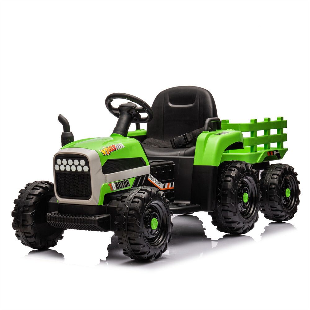 12V Ride-On Tractor with Remote Control and Bluetooth, 3-Speed Kids Toy for Ages 3-6 Trend Times 4
