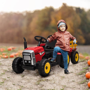 12V Electric Ride-On Tractor with Trailer, 25W Dual Motors and Remote Control Trend Times 6