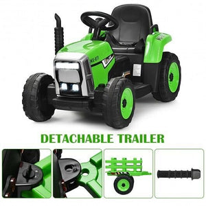 12V Ride-On Tractor with 3-Gear Shift and Ground Loader for Kids Ages 3+ Green Trend Times 5