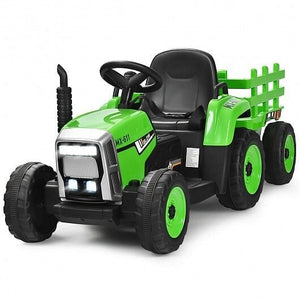 12V Ride-On Tractor with 3-Gear Shift and Ground Loader for Kids Ages 3+ Green Trend Times Variant 0