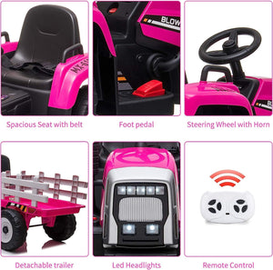 12V Electric Ride-On Tractor with Detachable Trailer for Kids and Toddlers Trend Times 19