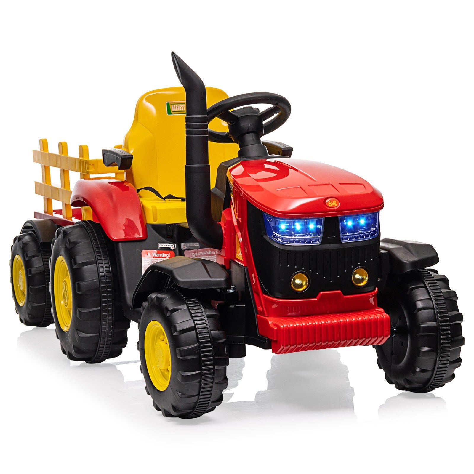 12V Electric Ride-On Tractor with Trailer for Kids Remote Control Toy Car Trend Times Variant 0