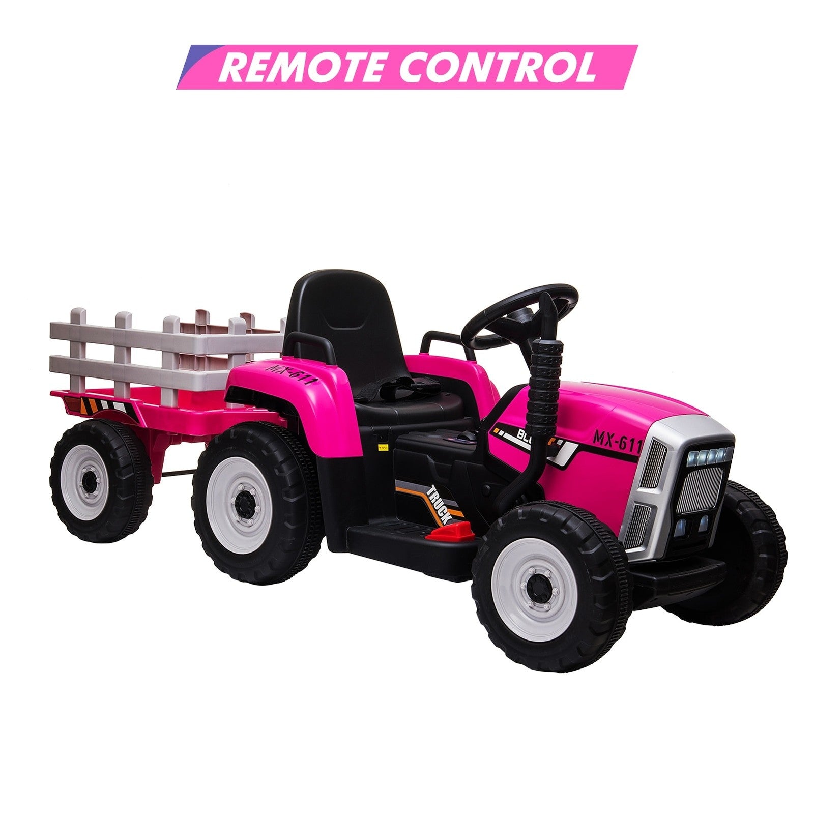 12V Ride-On Tractor with Trailer and Remote Control Speed Adjustment Trend Times 1