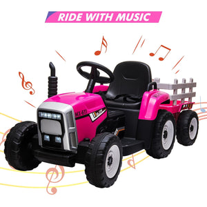 12V Ride-On Tractor with Trailer and Remote Control Speed Adjustment Trend Times 2