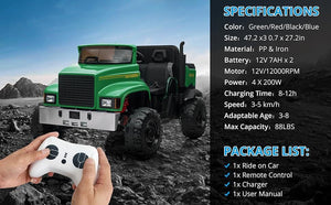 12V Battery-Powered Electric Ride-On Truck for Kids with Remote Control Trend Times 3