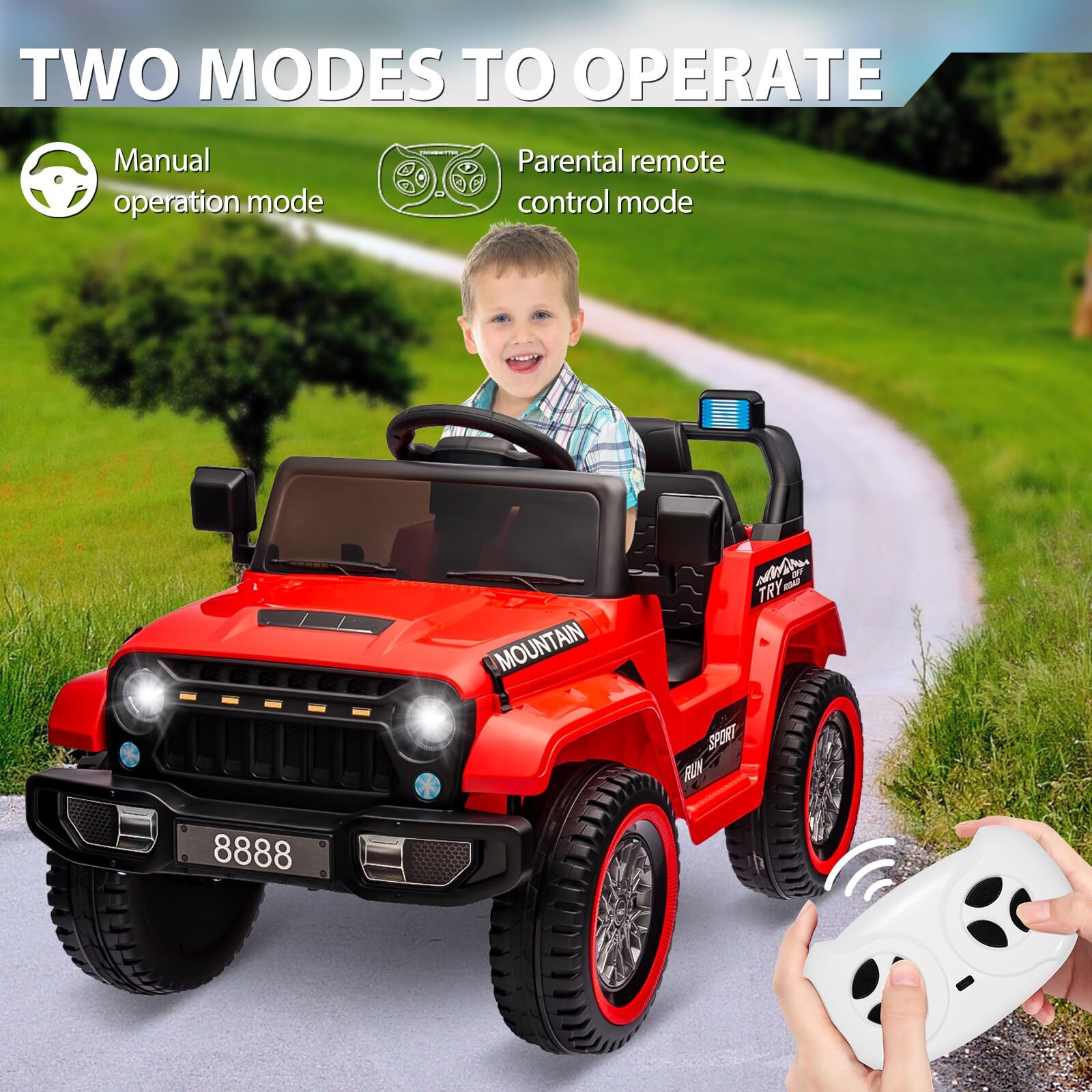 12V Electric Ride-On 4-Wheeler Truck Car for Kids with Music and 3 Speed Settings Trend Times 1