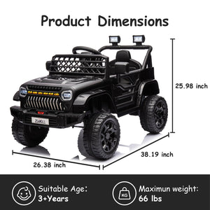 12V Kids Ride-On Truck Car with Remote Control, LED Lights, Music, and Power Wheels Trend Times 1