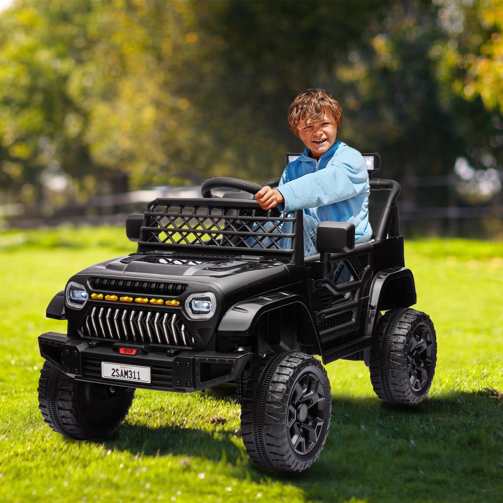 12V Kids Ride-On Truck Car with Remote Control, LED Lights, Music, and Power Wheels Trend Times 14