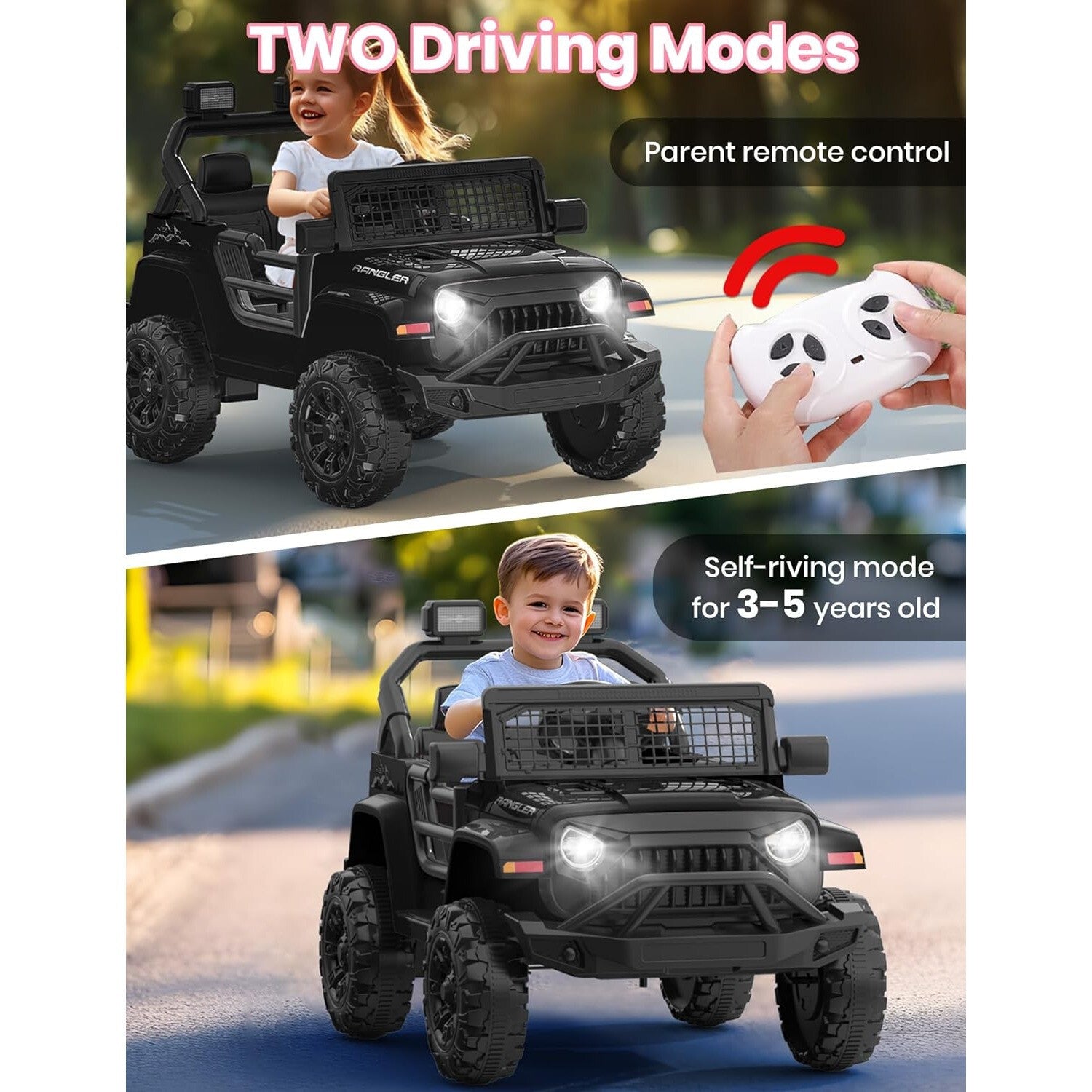 12V Electric Ride-On Truck Car with Parent Remote Control for Kids Ages 3-5 Trend Times 3
