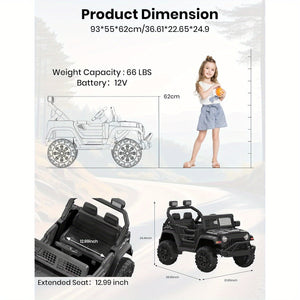 12V Electric Ride-On Truck Car with Parent Remote Control for Kids Ages 3-5 Trend Times 5
