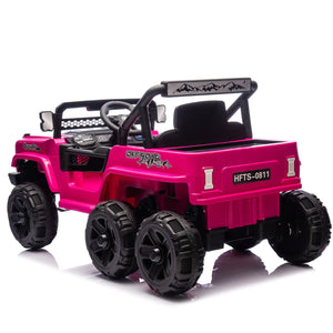 12V Electric Ride-On Jeep Truck Car with Remote Control and Slow Start for Kids Pink Trend Times 11