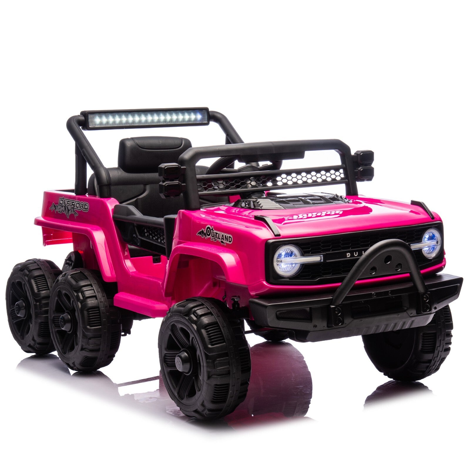 12V Electric Ride-On Jeep Truck Car with Remote Control and Slow Start for Kids Pink Trend Times 13