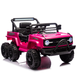 12V Electric Ride-On Jeep Truck Car with Remote Control and Slow Start for Kids Pink Trend Times 13