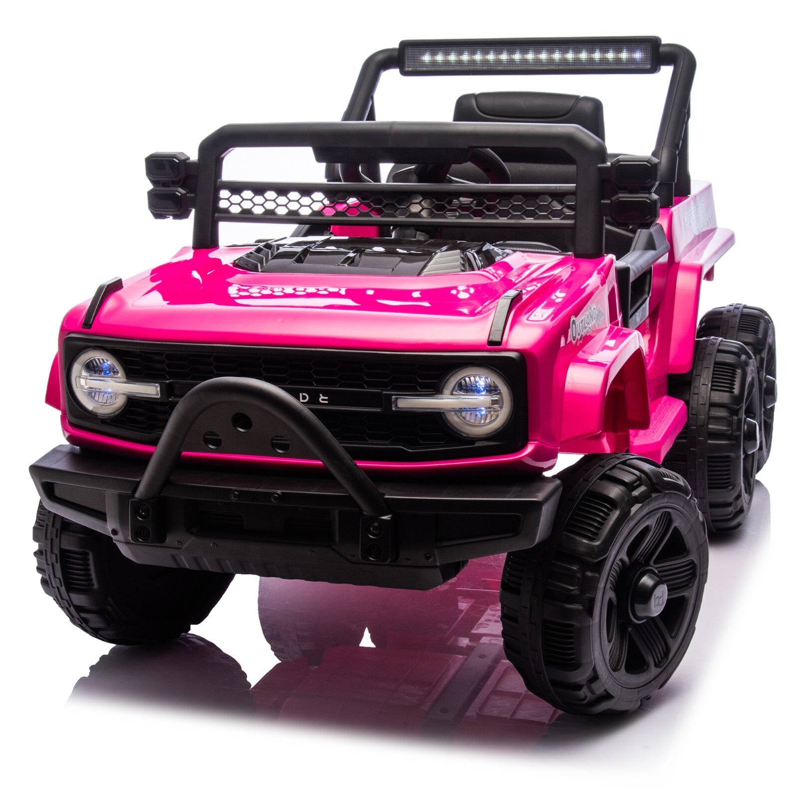 12V Electric Ride-On Jeep Truck Car with Remote Control and Slow Start for Kids Pink Trend Times 15