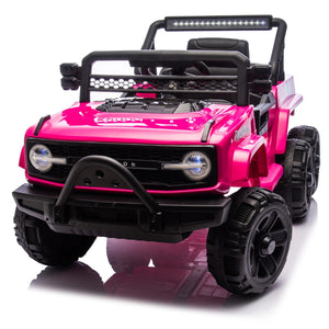 12V Electric Ride-On Jeep Truck Car with Remote Control and Slow Start for Kids Pink Trend Times 15