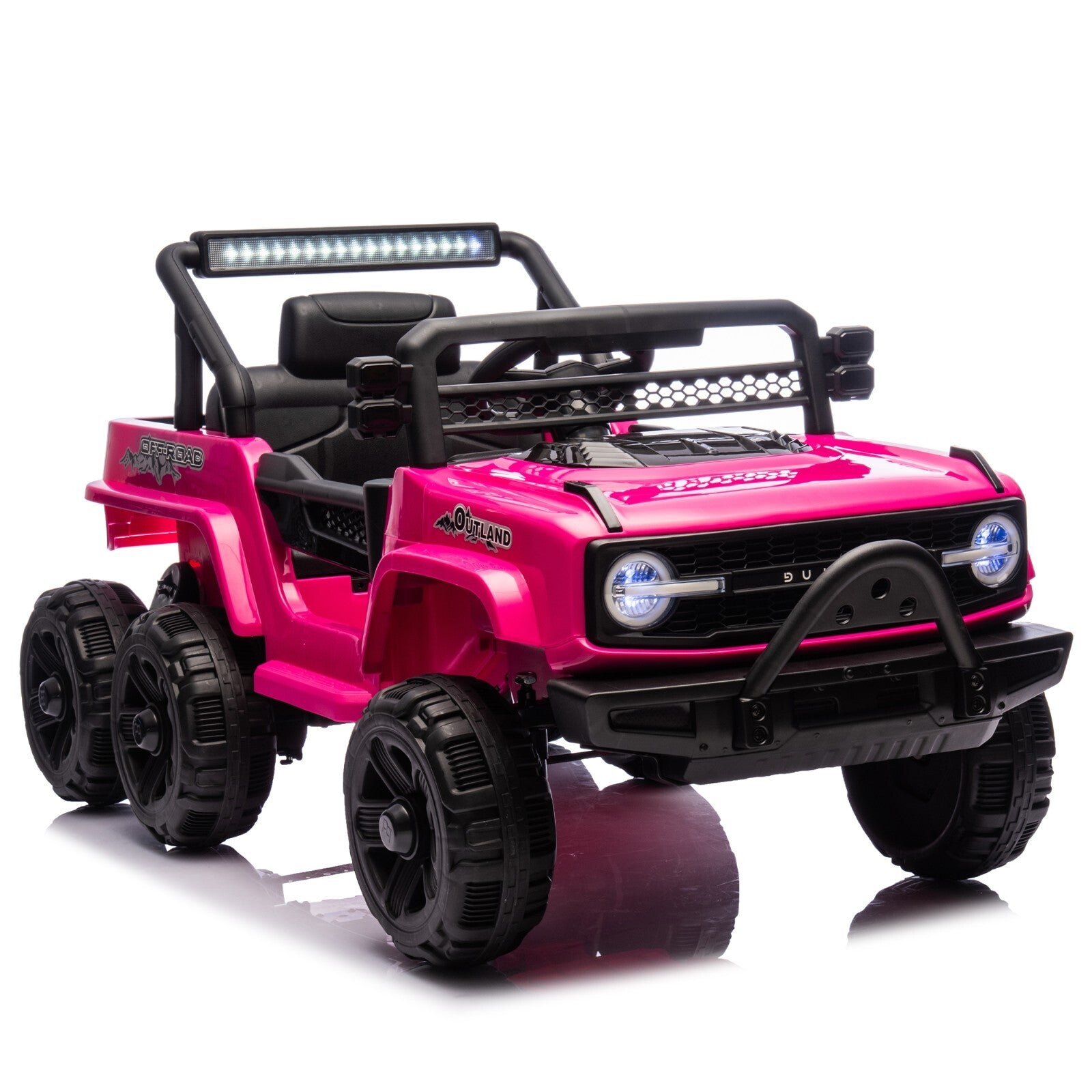 12V Electric Ride-On Jeep Truck Car with Remote Control and Slow Start for Kids Pink Trend Times 16