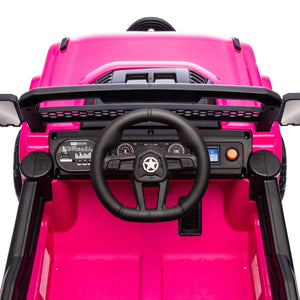 12V Electric Ride-On Jeep Truck Car with Remote Control and Slow Start for Kids Pink Trend Times 18