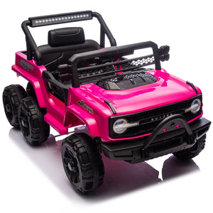 12V Electric Ride-On Jeep Truck Car with Remote Control and Slow Start for Kids Pink Trend Times 2