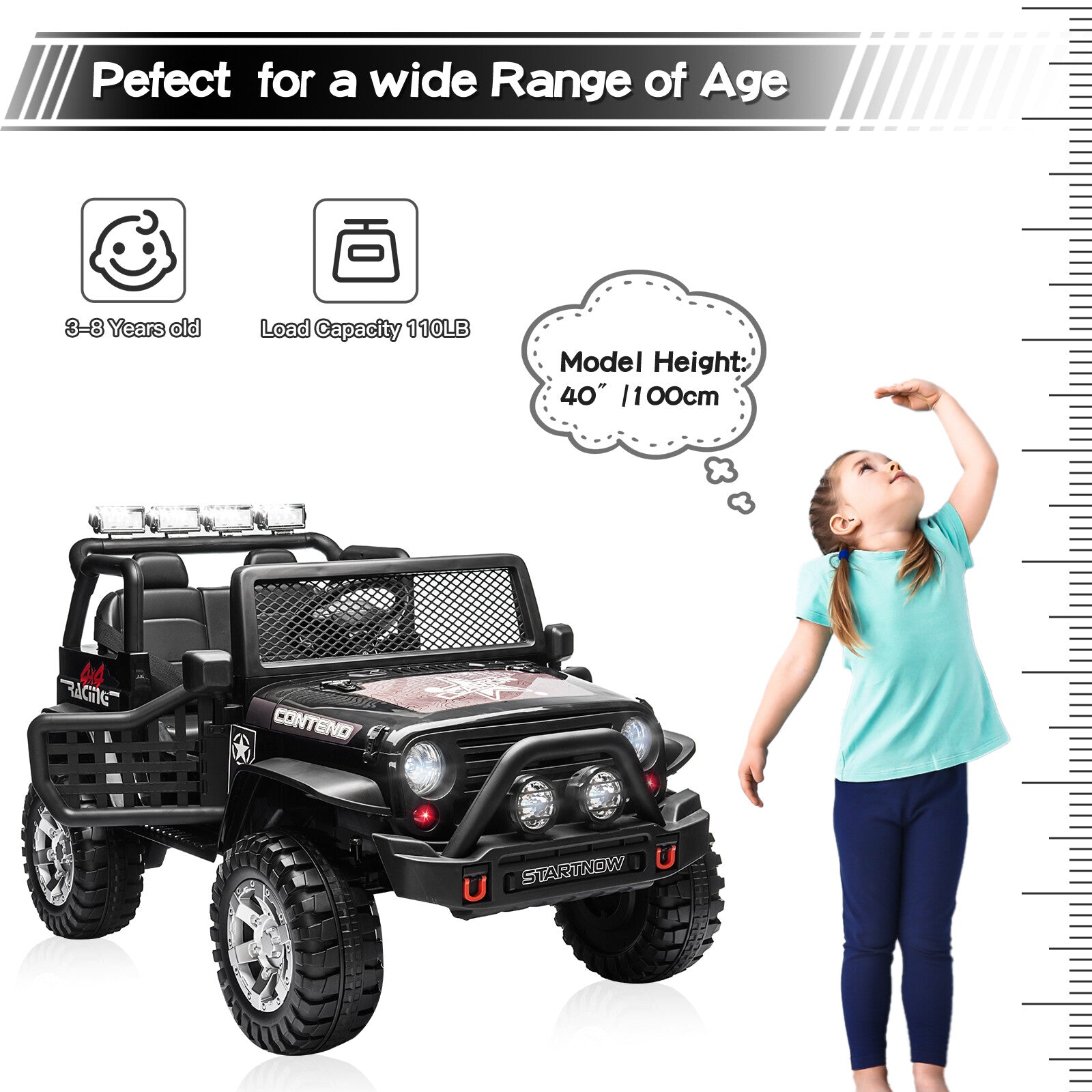 12V Electric Ride-On Off-Road Jeep Truck Toy with Remote, LED Lights, and MP3 Player Trend Times 6