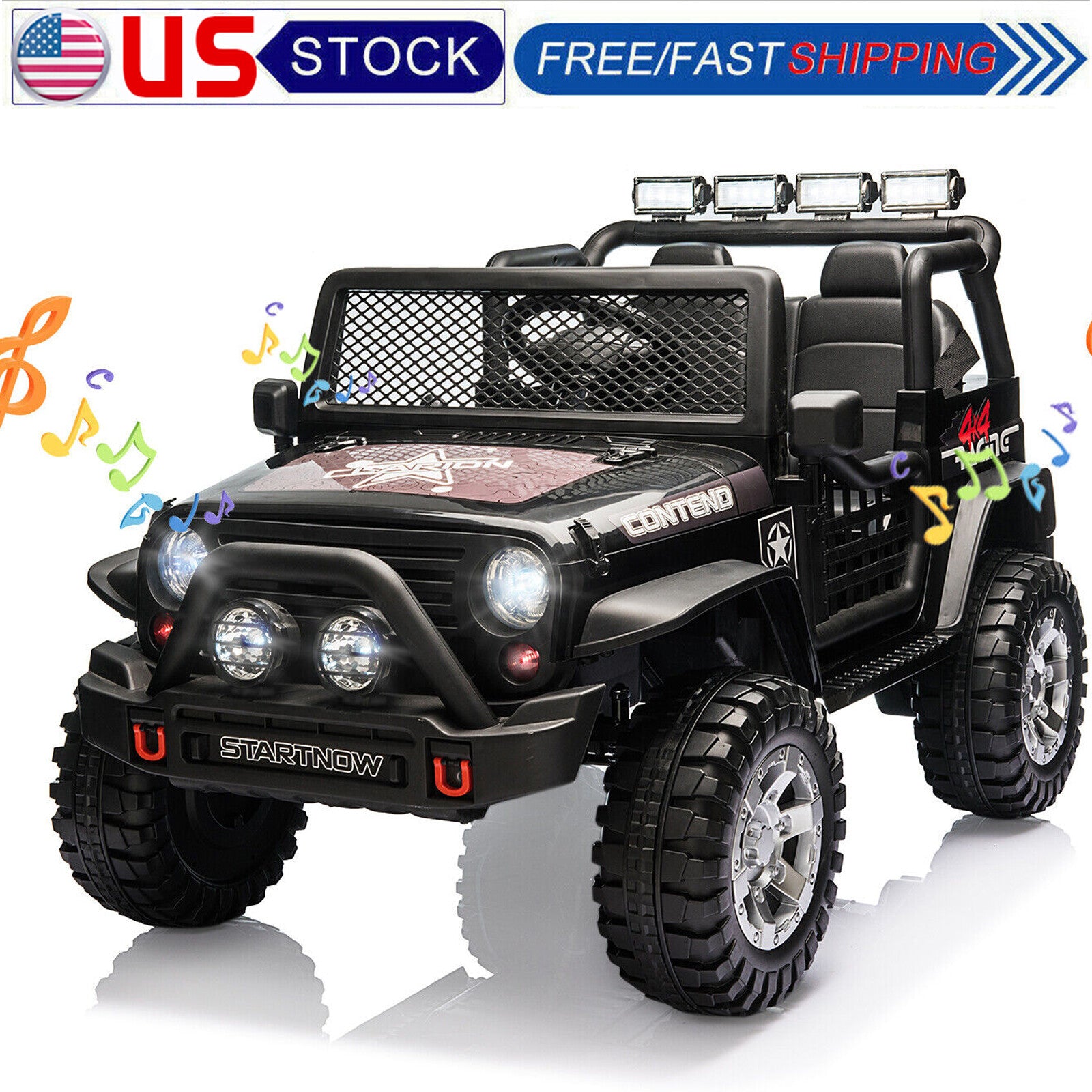 12V Electric Ride-On Off-Road Jeep Truck Toy with Remote, LED Lights, and MP3 Player Trend Times Variant 0