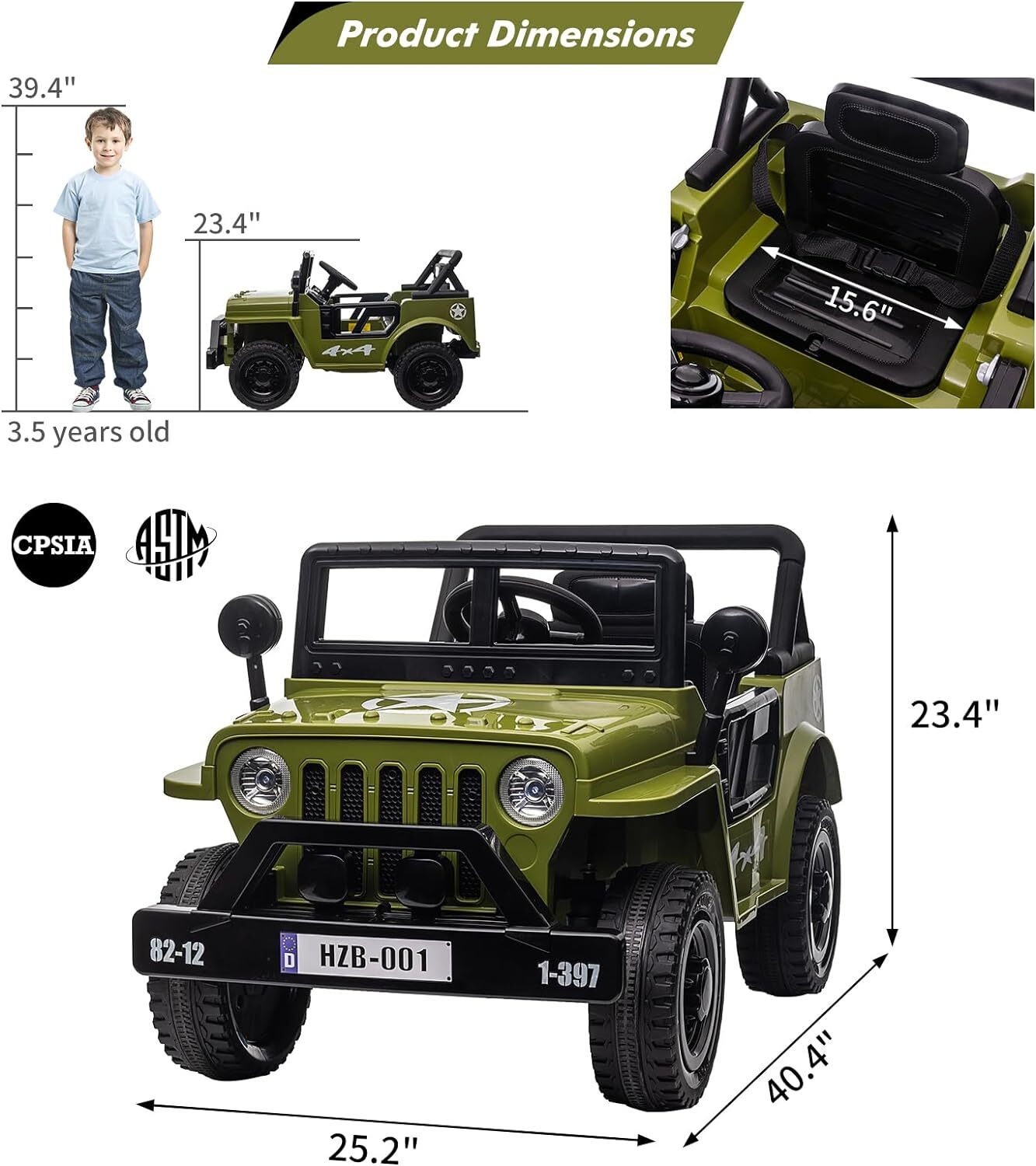 12V Electric Ride-On Jeep Truck with Remote Control, MP3 Player, and LED Lights Trend Times 4