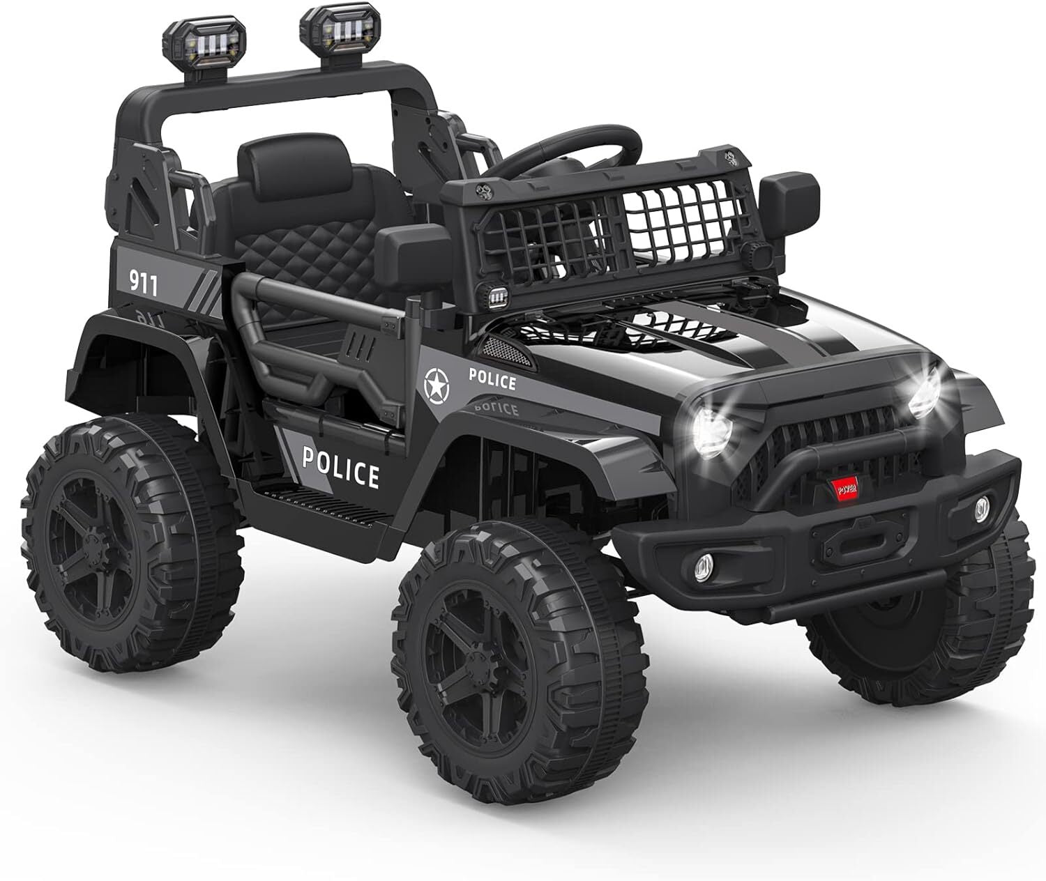12V Electric Ride-On Truck for Kids with AUX Port, LED Lights, and 2 Speed Settings Trend Times 17