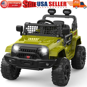 12V Electric Ride-On Truck for Kids with AUX Port, LED Lights, and 2 Speed Settings Trend Times 22