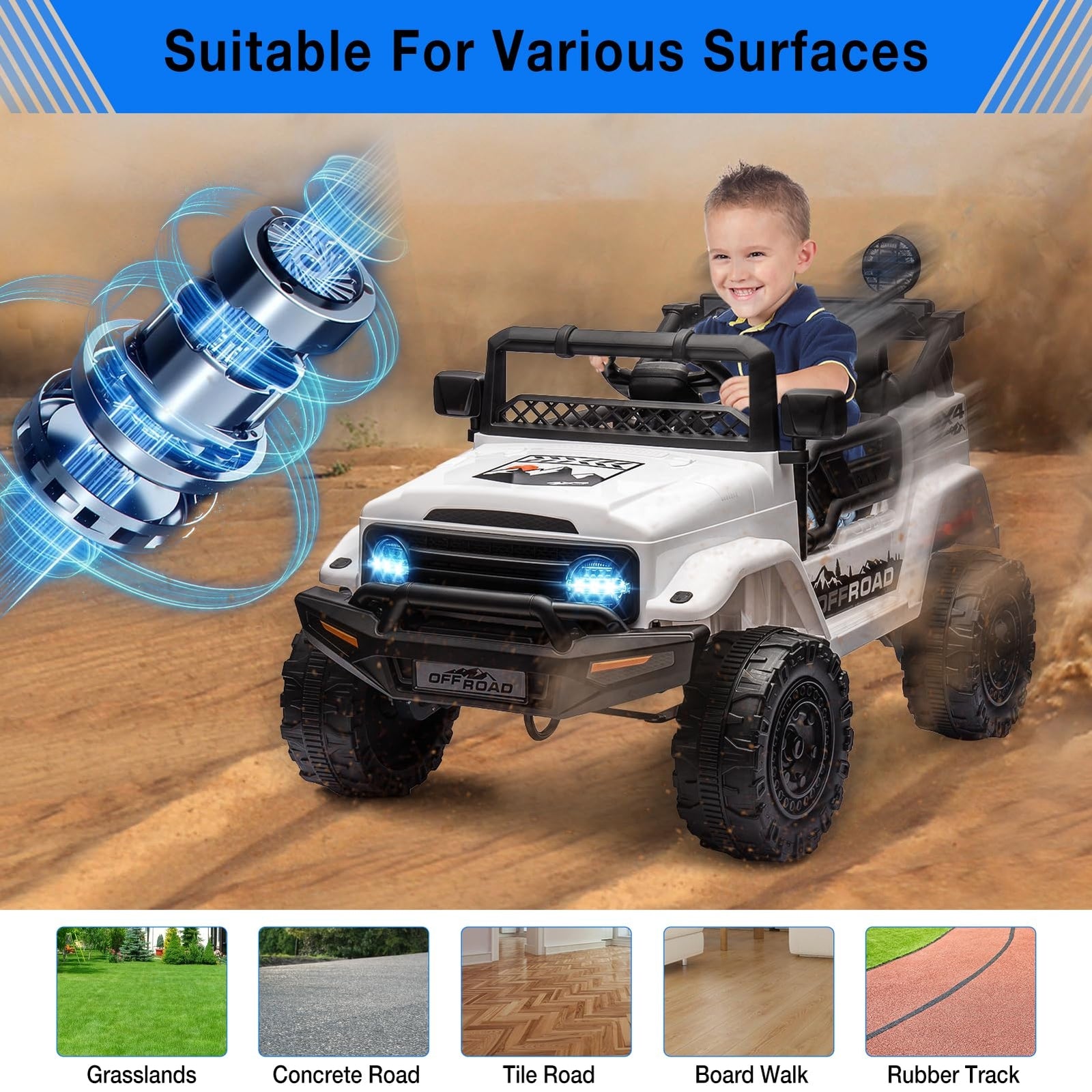 12V Electric Battery-Powered Ride-On Truck for Kids with Remote Control Trend Times 8