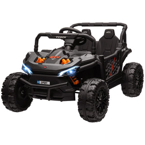 12V Ride-On UTV Truck Toy with 4-Wheel Suspension and Remote Control in Black Trend Times 3