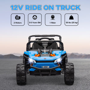 12V Ride-On UTV Truck Toy with 4-Wheel Suspension and Remote Control in Blue Trend Times 4