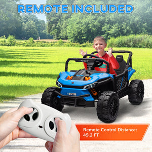 12V Ride-On UTV Truck Toy with 4-Wheel Suspension and Remote Control in Blue Trend Times 7