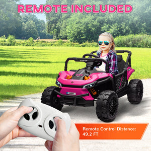 12V Pink Ride-On UTV Truck Toy with Remote Control and 4-Wheel Suspension Trend Times 7