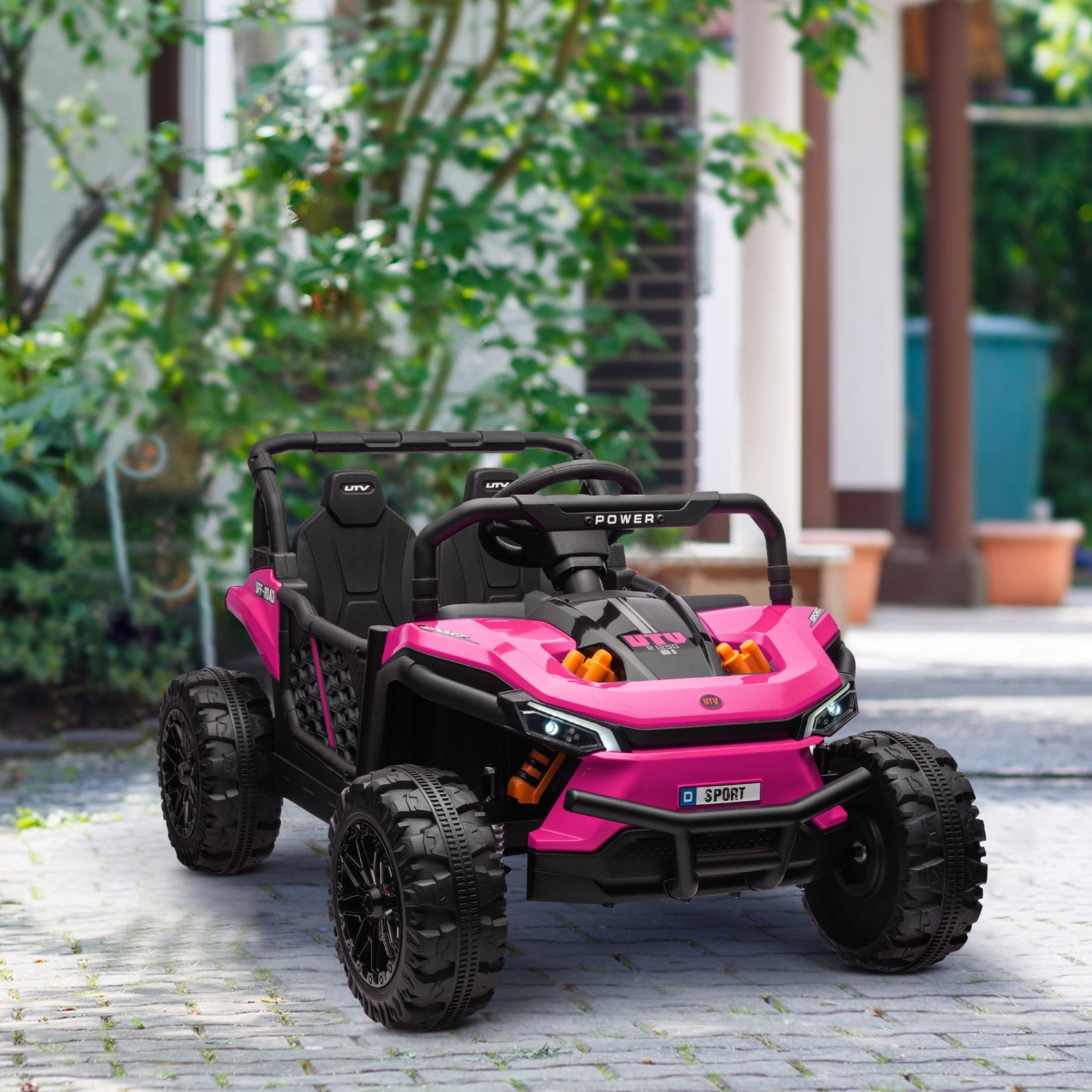 12V Pink Ride-On UTV Truck Toy with Remote Control and 4-Wheel Suspension Trend Times 8