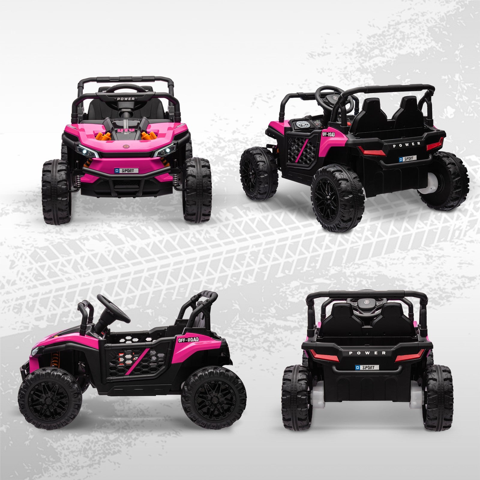 12V Pink Ride-On UTV Truck Toy with Remote Control and 4-Wheel Suspension Trend Times 10