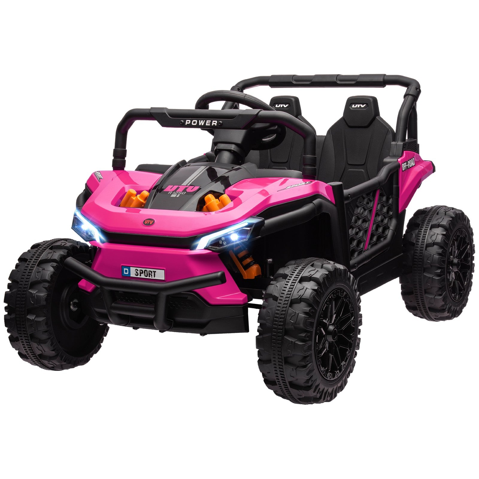 12V Pink Ride-On UTV Truck Toy with Remote Control and 4-Wheel Suspension Trend Times 3