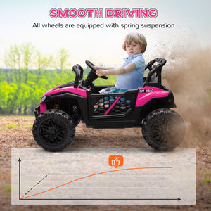 12V Pink Ride-On UTV Truck Toy with Remote Control and 4-Wheel Suspension Trend Times 5