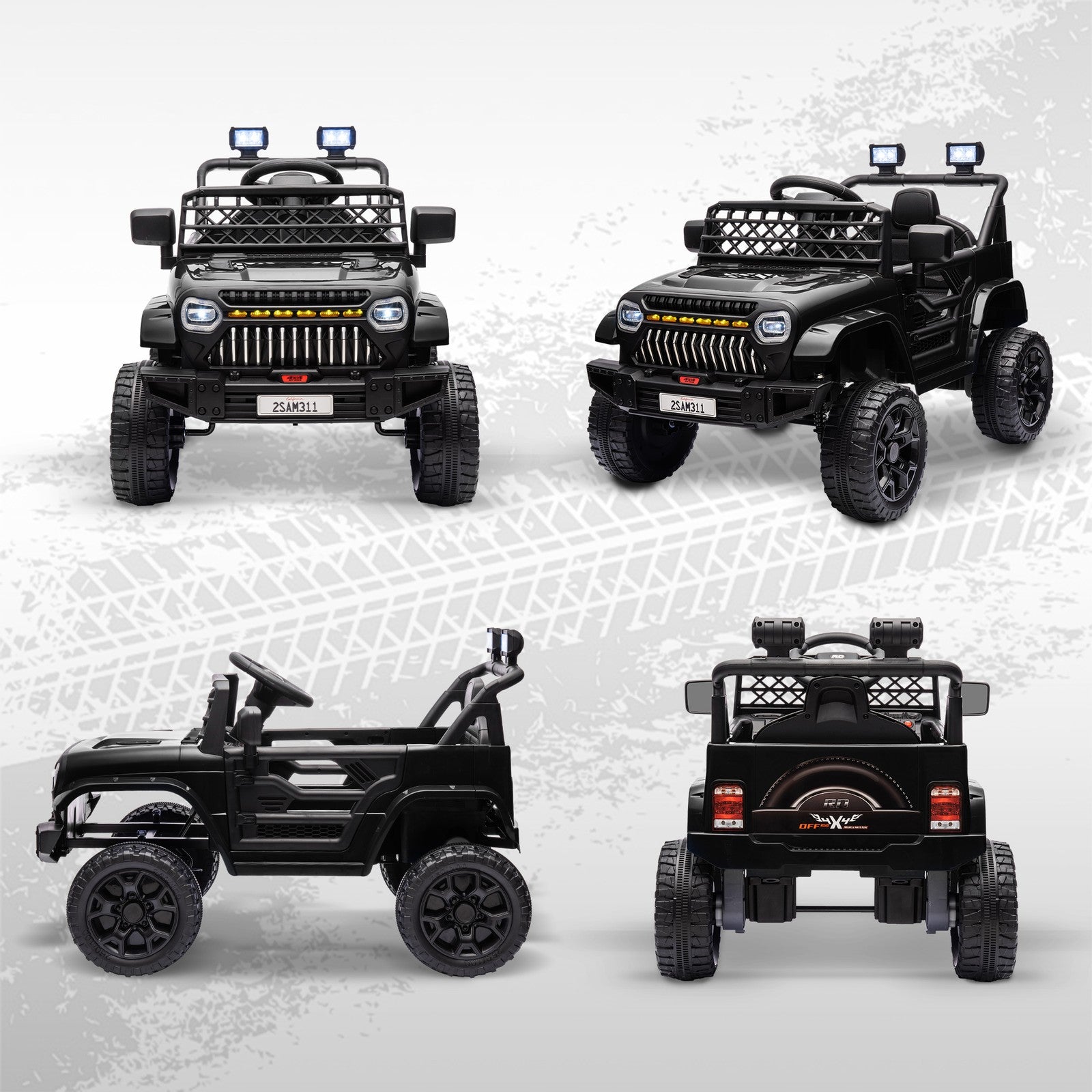 12V Ride-On Truck with Spring Suspension and Remote Control, Black Trend Times 10