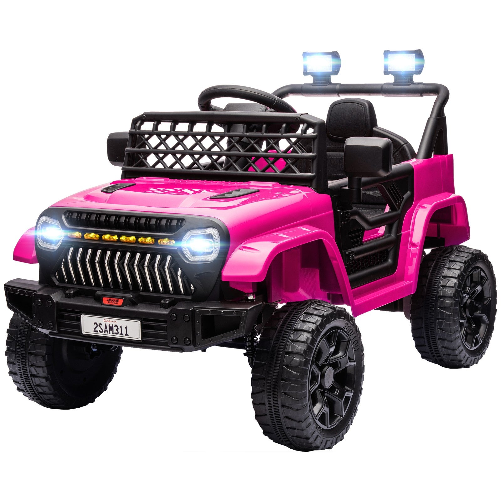 12V Pink Ride-On Truck with Spring Suspension and Remote Control Trend Times 3