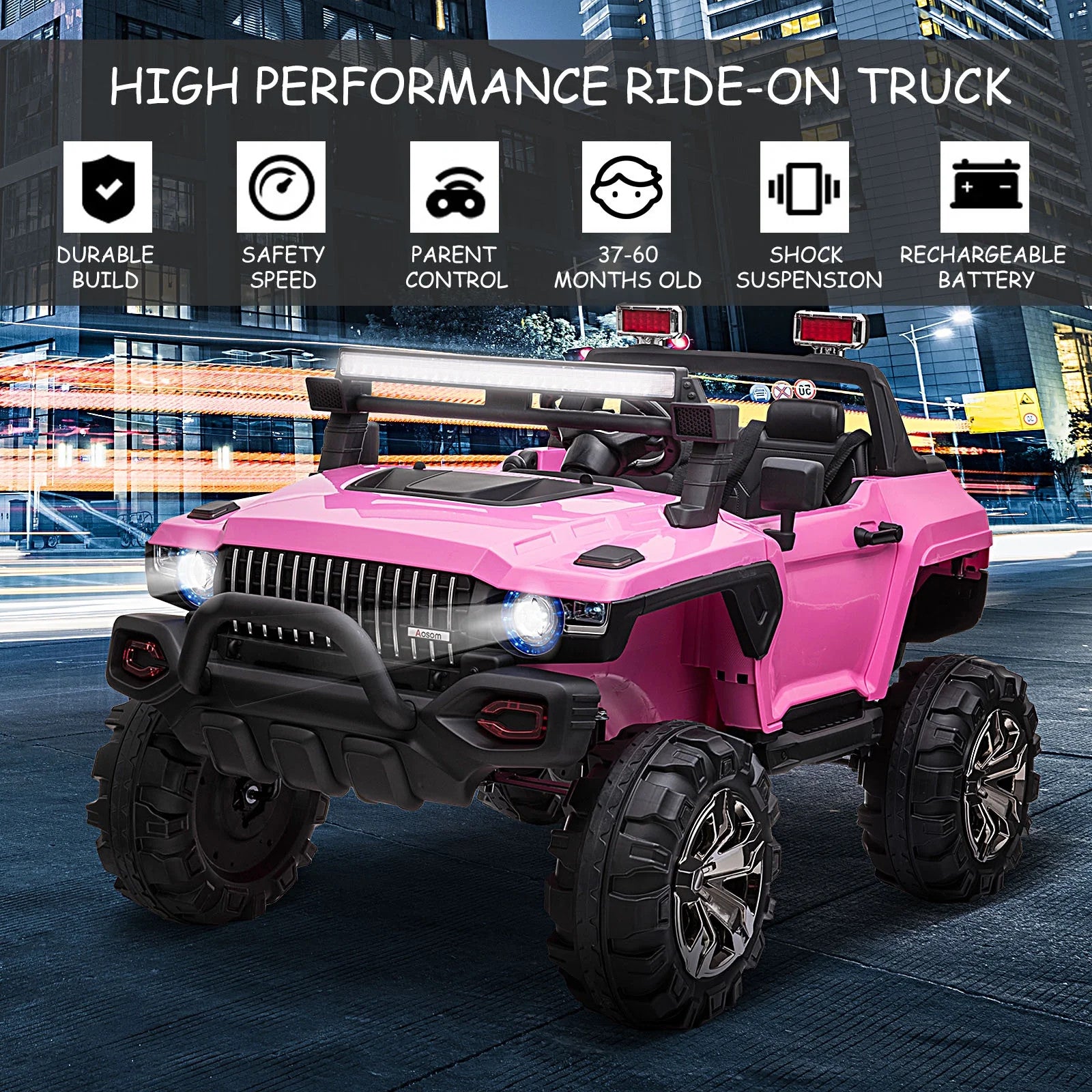 12V Battery-Powered 2-Seater Electric Ride-On Truck with Remote Control Trend Times 2