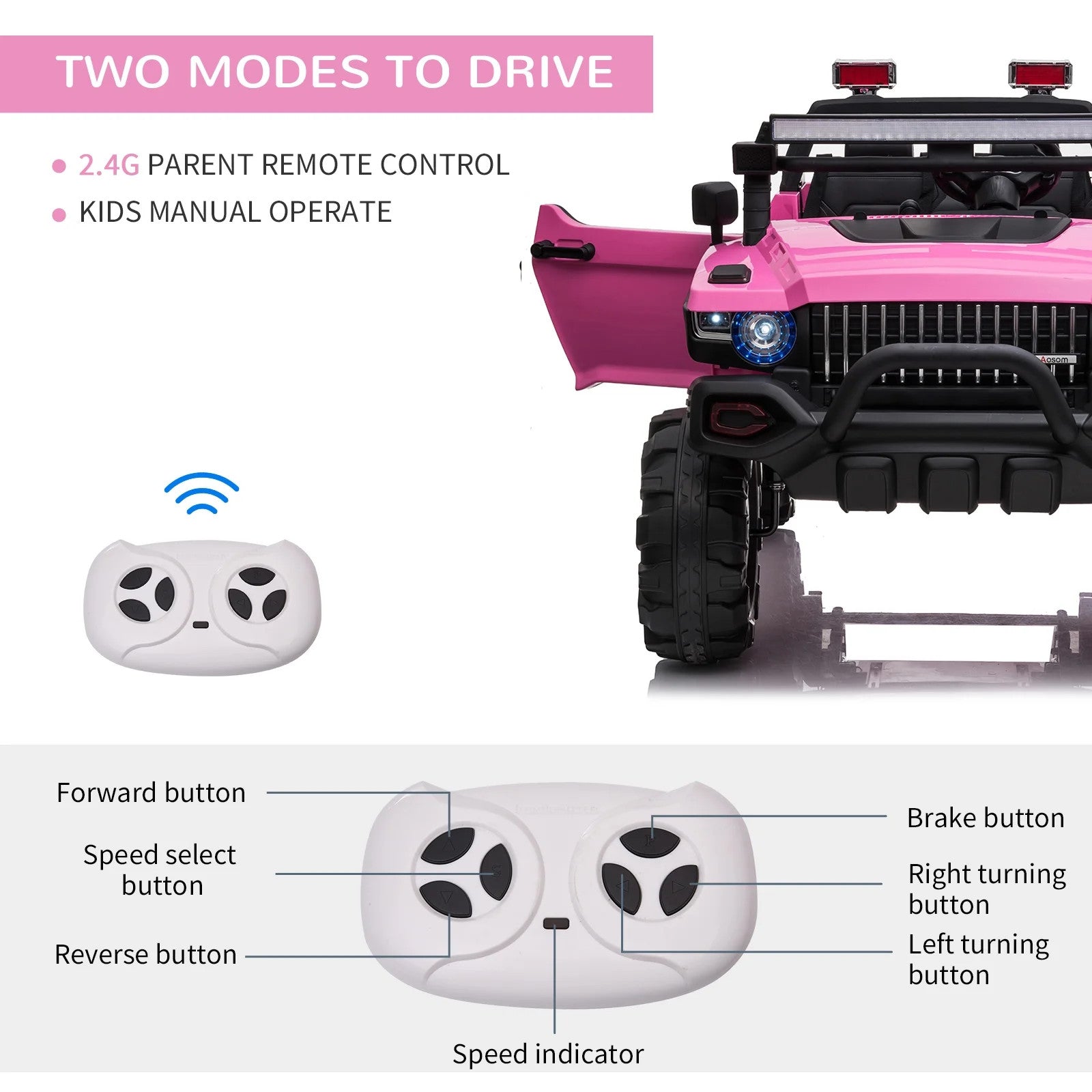 12V Battery-Powered 2-Seater Electric Ride-On Truck with Remote Control Trend Times 7